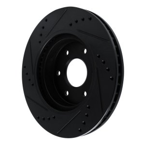 Nissan NP300 Frontier Brake Rotor (1) - Front Right - R1 Concepts - Drilled & Slotted - Black - `16-`22